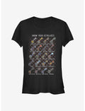 Disney Kingdom Hearts Keyblades Chart Girls T-Shirt
