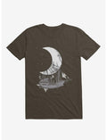 Ship Capturing Moon Brown T-Shirt