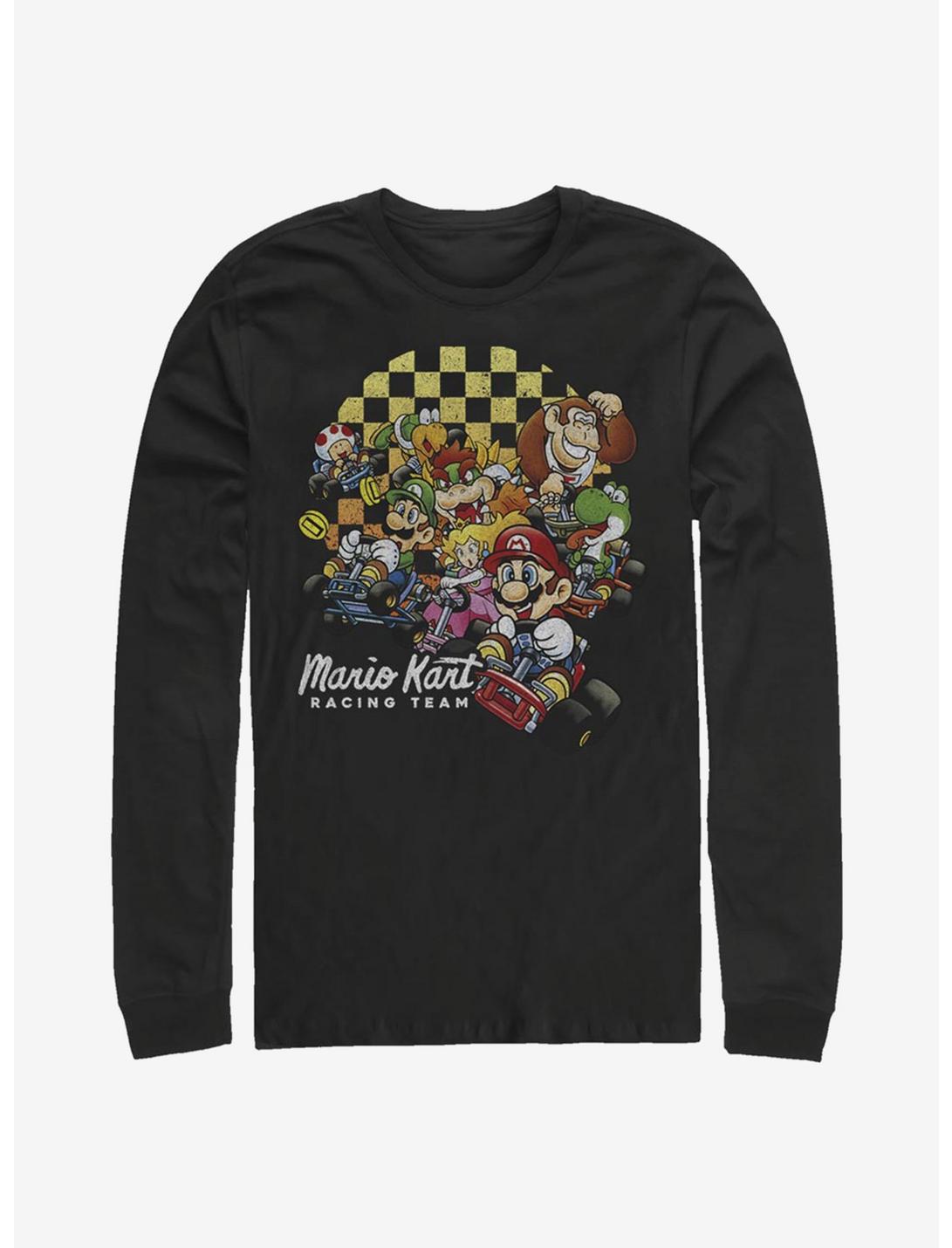 Super Mario Checkered Kart Long-Sleeve T-Shirt