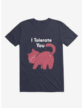 I Tolerate You Cat Navy Blue T-Shirt