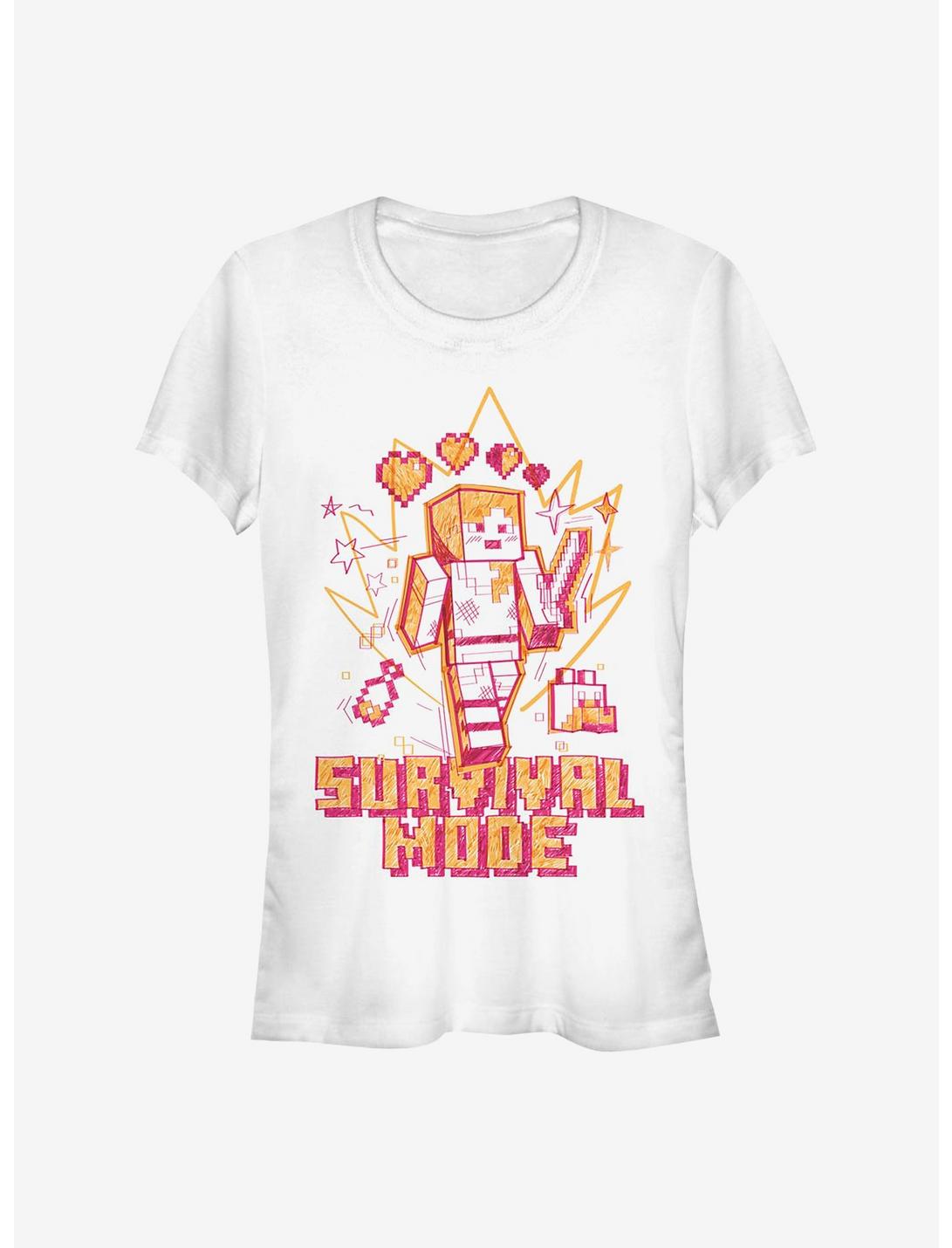 Minecraft Survival Mode Sketch Girls T-Shirt