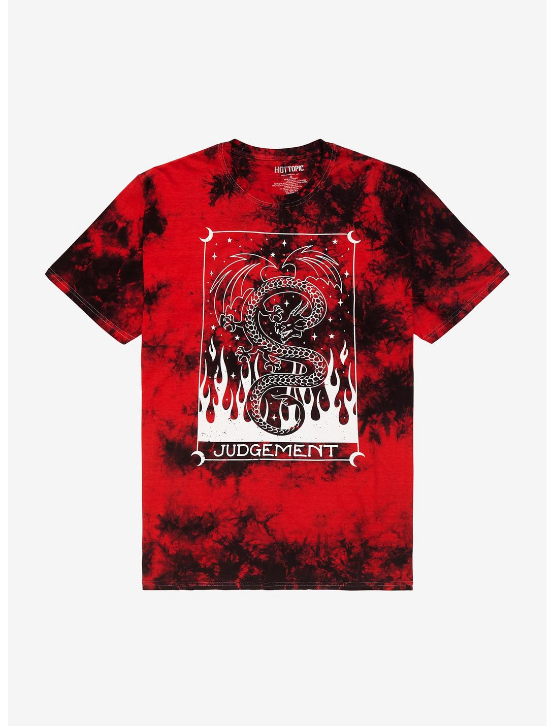 Dragon Tarot Card Tie-Dye Boyfriend Fit Girls T-Shirt
