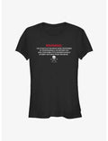 Jackass Forever Warning Label Girls T-Shirt