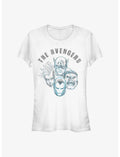 Marvel Avengers Heroes Faces Sketch Girls T-Shirt