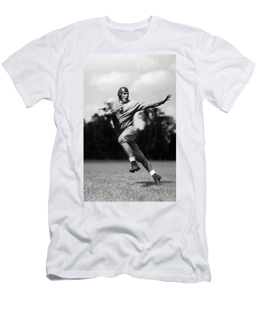 1930s Football Player Running with Ball Vintage Images T-Shirt