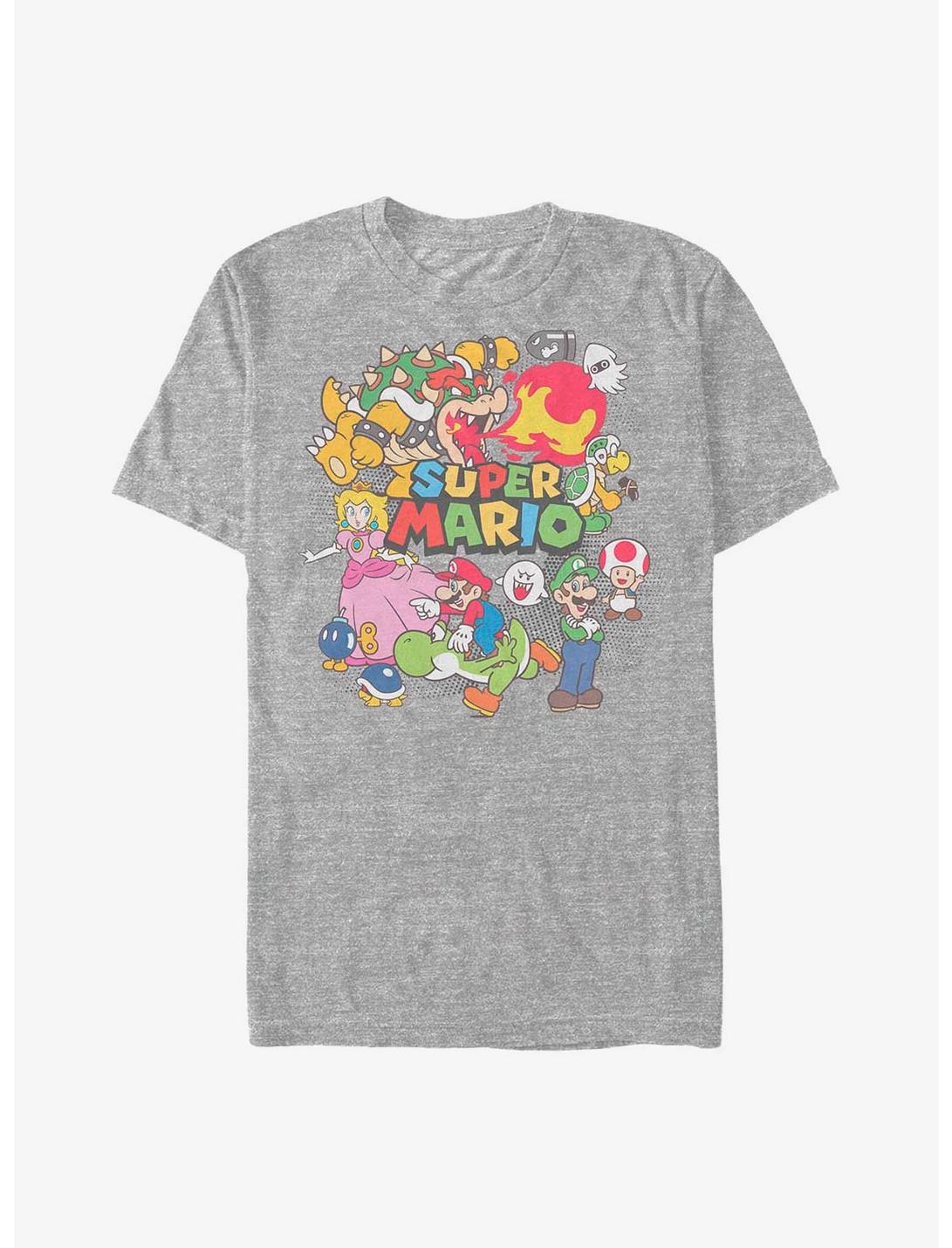 Nintendo Super Mario Color Character Collage T-Shirt