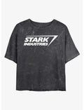 Marvel Iron Man Stark Industries Logo Mineral Wash Crop Girls T-Shirt