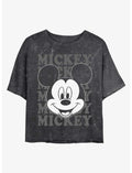 Disney Mickey Mouse Big Face Mineral Wash Crop Girls T-Shirt