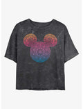 Disney Mickey Mouse Mickey Mandala Fill Mineral Wash Crop Girls T-Shirt