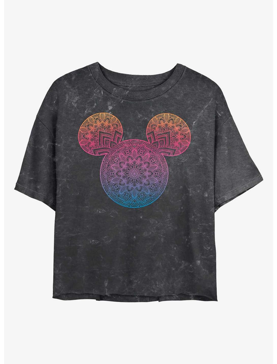 Disney Mickey Mouse Mickey Mandala Fill Mineral Wash Crop Girls T-Shirt