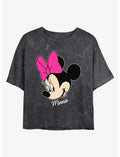 Disney Minnie Mouse Minnie Big Face Mineral Wash Crop Girls T-Shirt