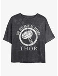 Marvel Thor Strength of Asgard Mineral Wash Crop Girls T-Shirt
