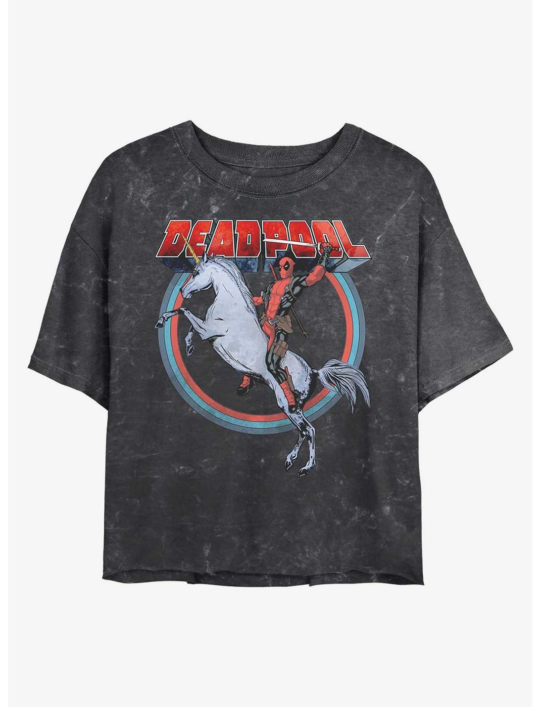 Marvel Unicorn Mineral Wash Crop Girls T-Shirt