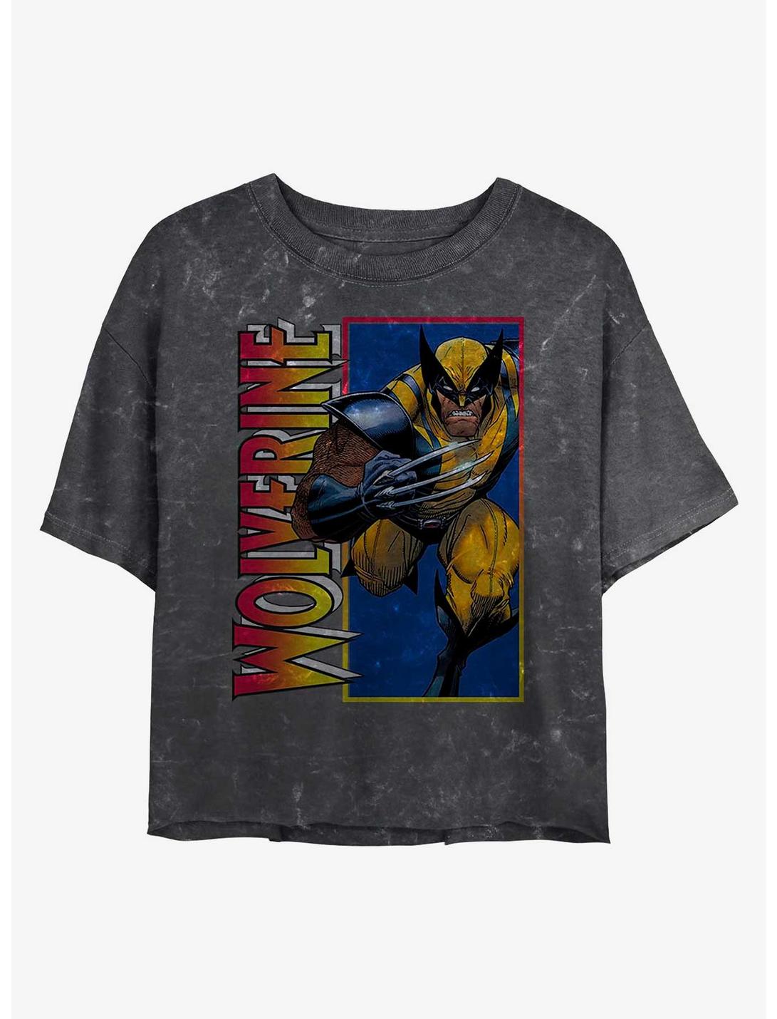 Marvel Wolverine Classic Wolverine Mineral Wash Crop Girls T-Shirt