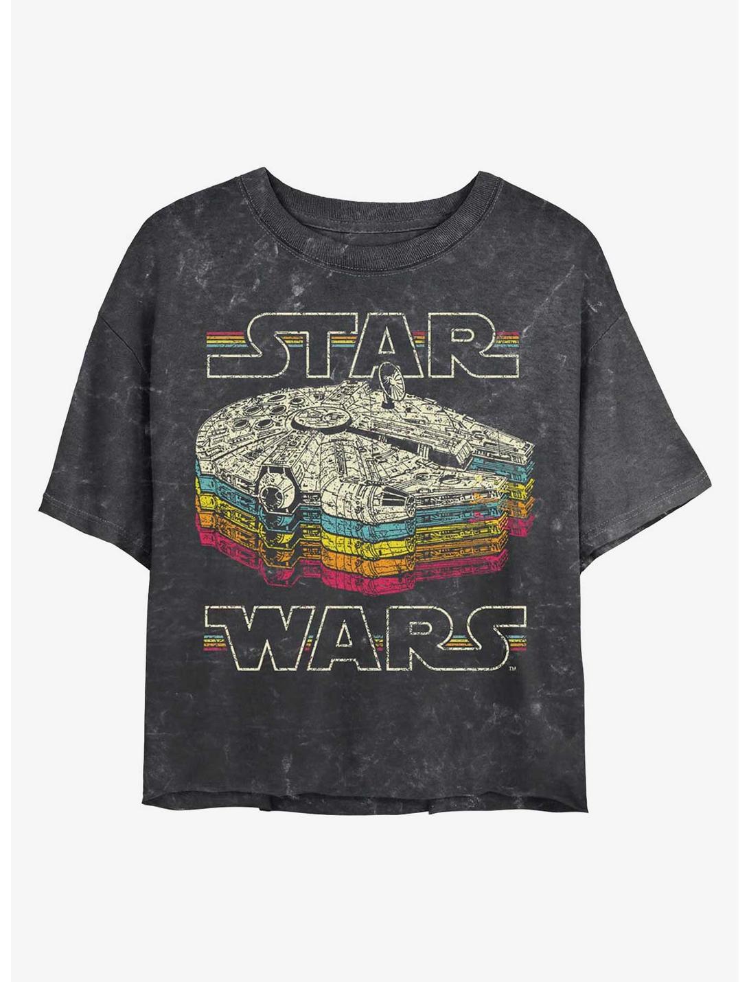 Star Wars Retro Falcon Mineral Wash Crop Girls T-Shirt