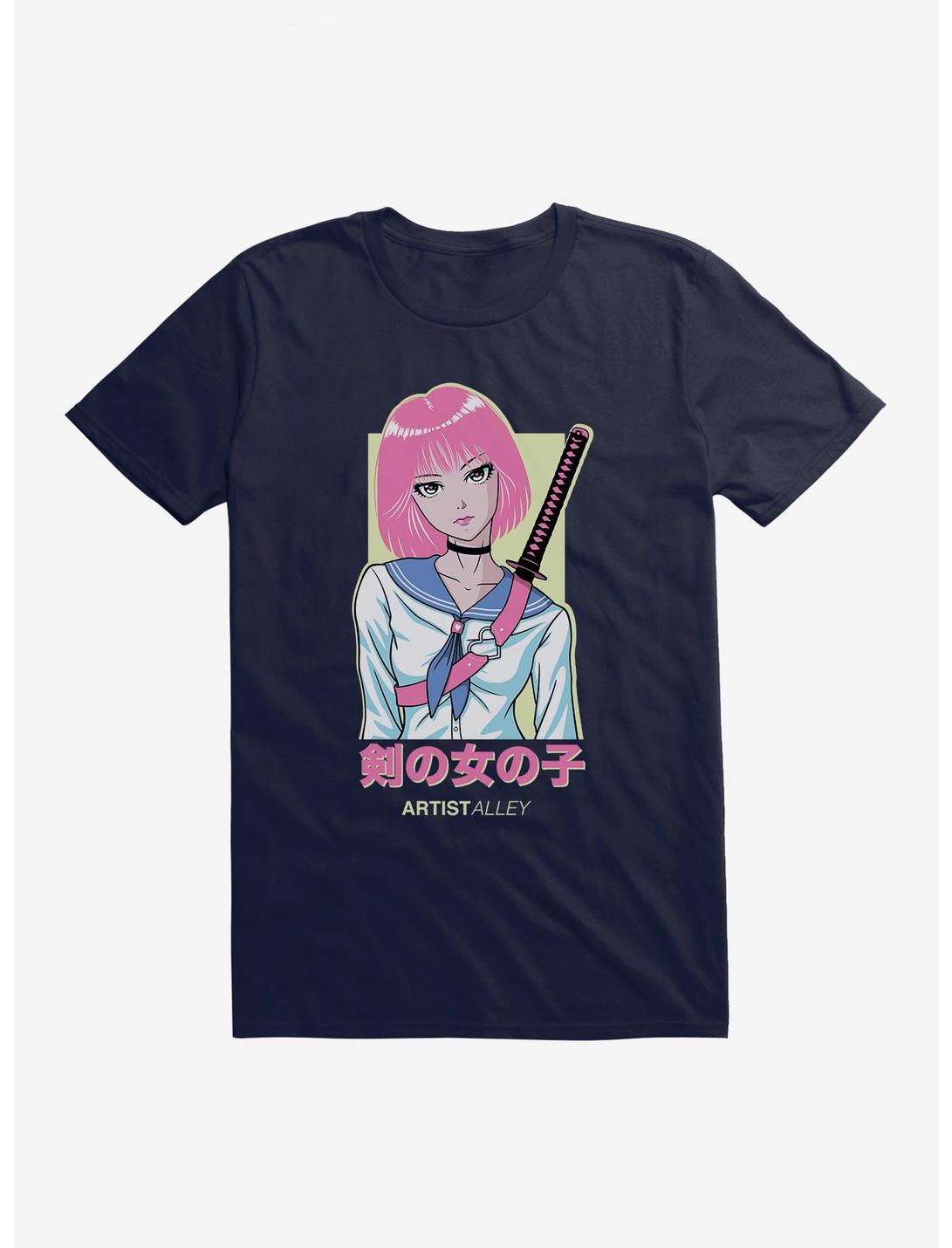 Artist Alley Anime Girl Sword T-Shirt