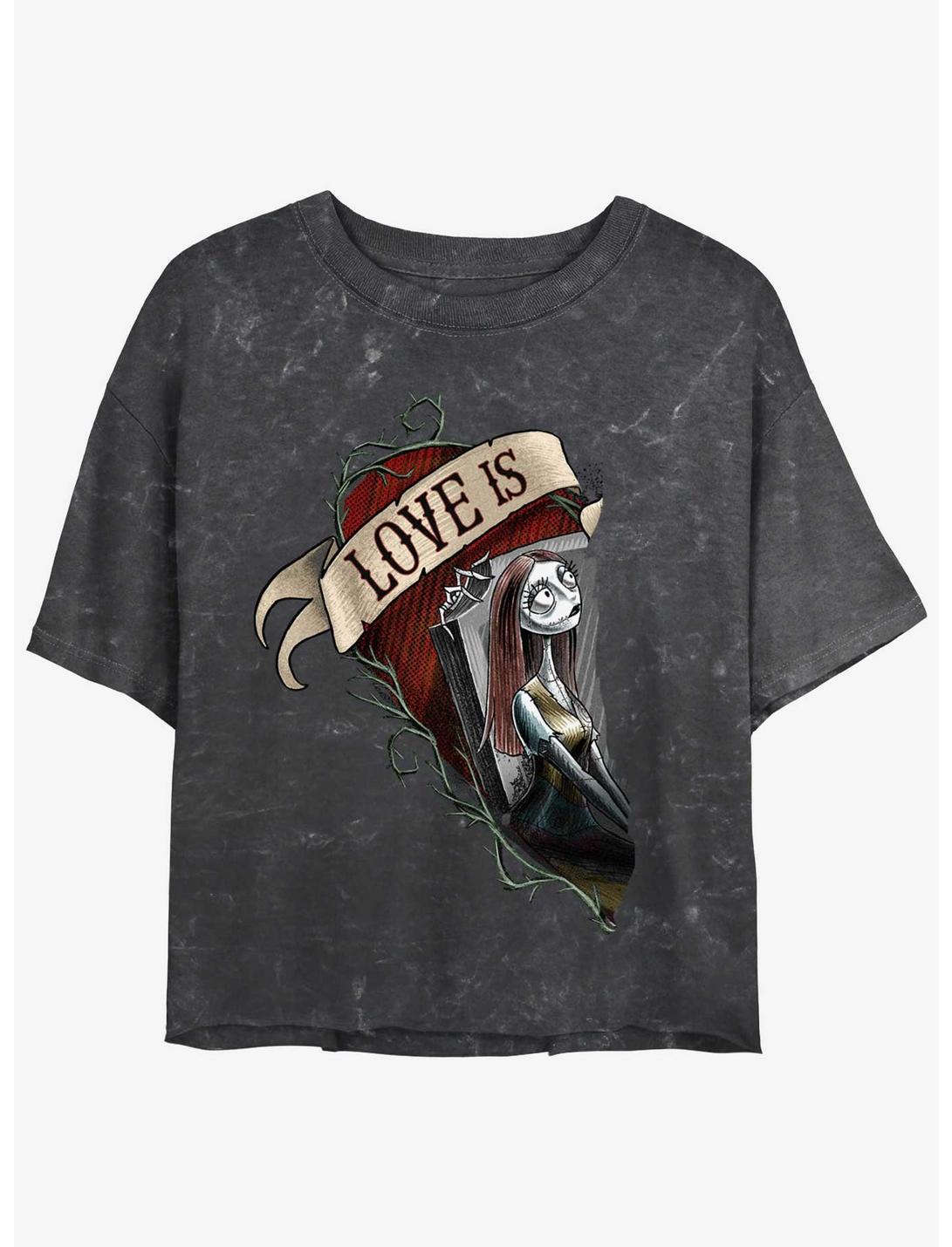 Disney The Nightmare Before Christmas Sally Loves Mineral Wash Girls Crop T-Shirt