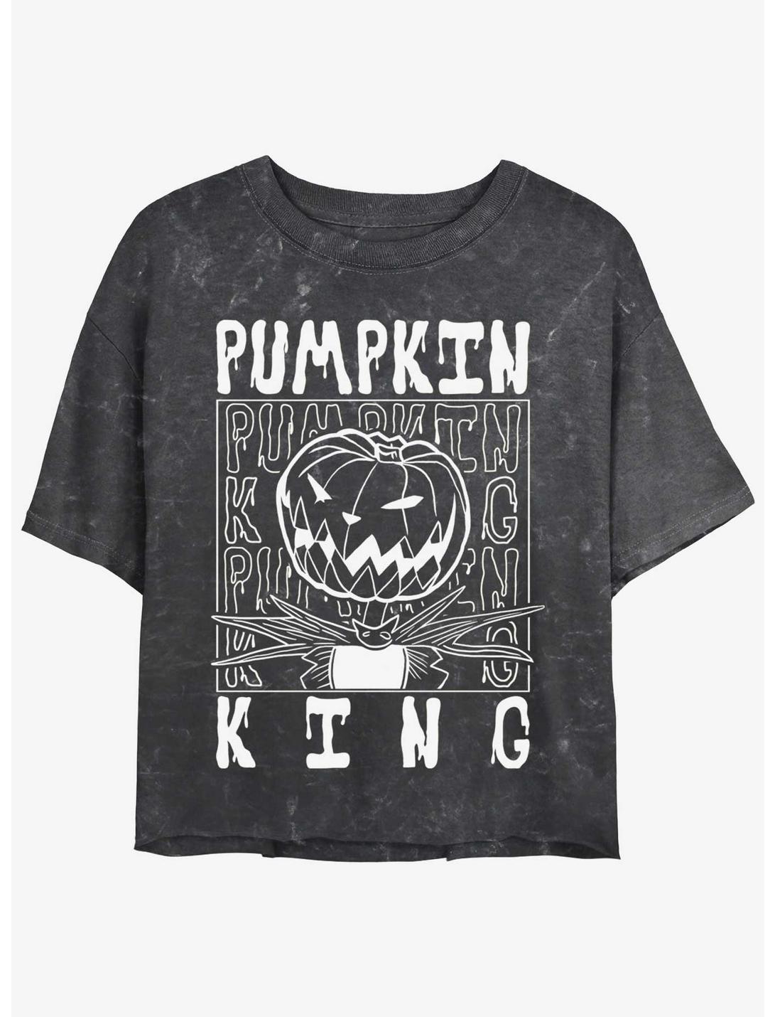 Disney The Nightmare Before Christmas Jack Pumpkin King Mineral Wash Girls Crop T-Shirt