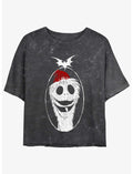 Disney The Nightmare Before Christmas Santa Jack Mineral Wash Girls Crop T-Shirt