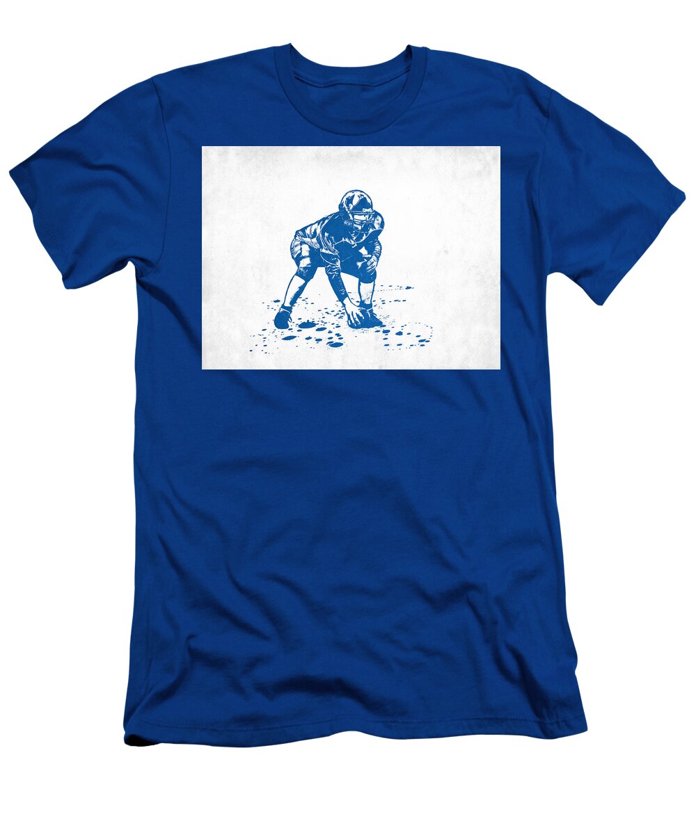 2 American Football Center Holding Ball for Snap on Scrimmage NFL Jesp Art and Decor T-Shirt