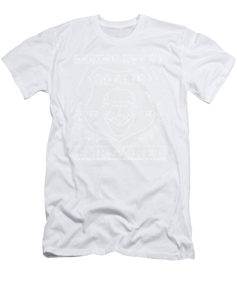 2 Hockey Goalie Behind Every Goalie Empty Net Ice Hockey Goaltender Kanig Designs T-Shirt
