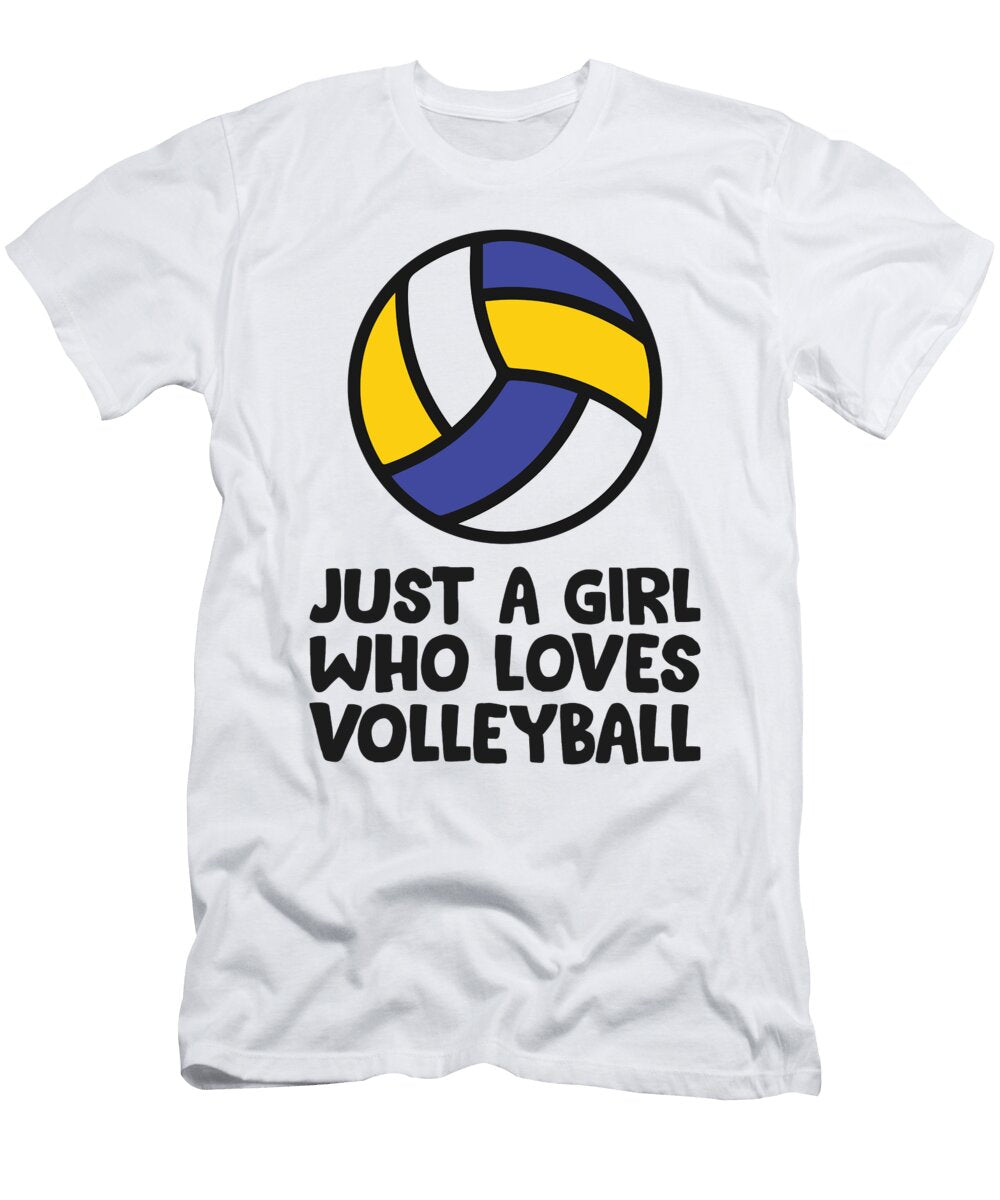 2 Just a Girl Who Loves Volleyball Eq Designs T-Shirt