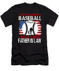 2 My Favorite Baseball Catcher Calls Me Father in Law Baseball USA Flag Dhbubble T-Shirt