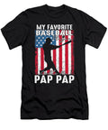 2 My Favorite Baseball Player Calls Me Pap Pap Baseball USA Flag Dhbubble T-Shirt