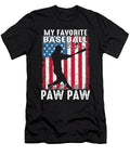 2 My Favorite Baseball Player Calls Me Paw Paw Baseball USA Flag Dhbubble T-Shirt