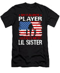 2 My Favorite Player Calls Me Lil Sister Baseball USA Flag Dhbubble T-Shirt