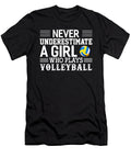 2 Never Underestimate a Girl Who Plays Volleyball Eq Designs T-Shirt