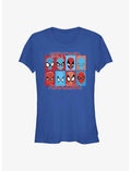 Marvel Spider-Man 60th Anniversary Spidey Mask Evolution Girls T-Shirt