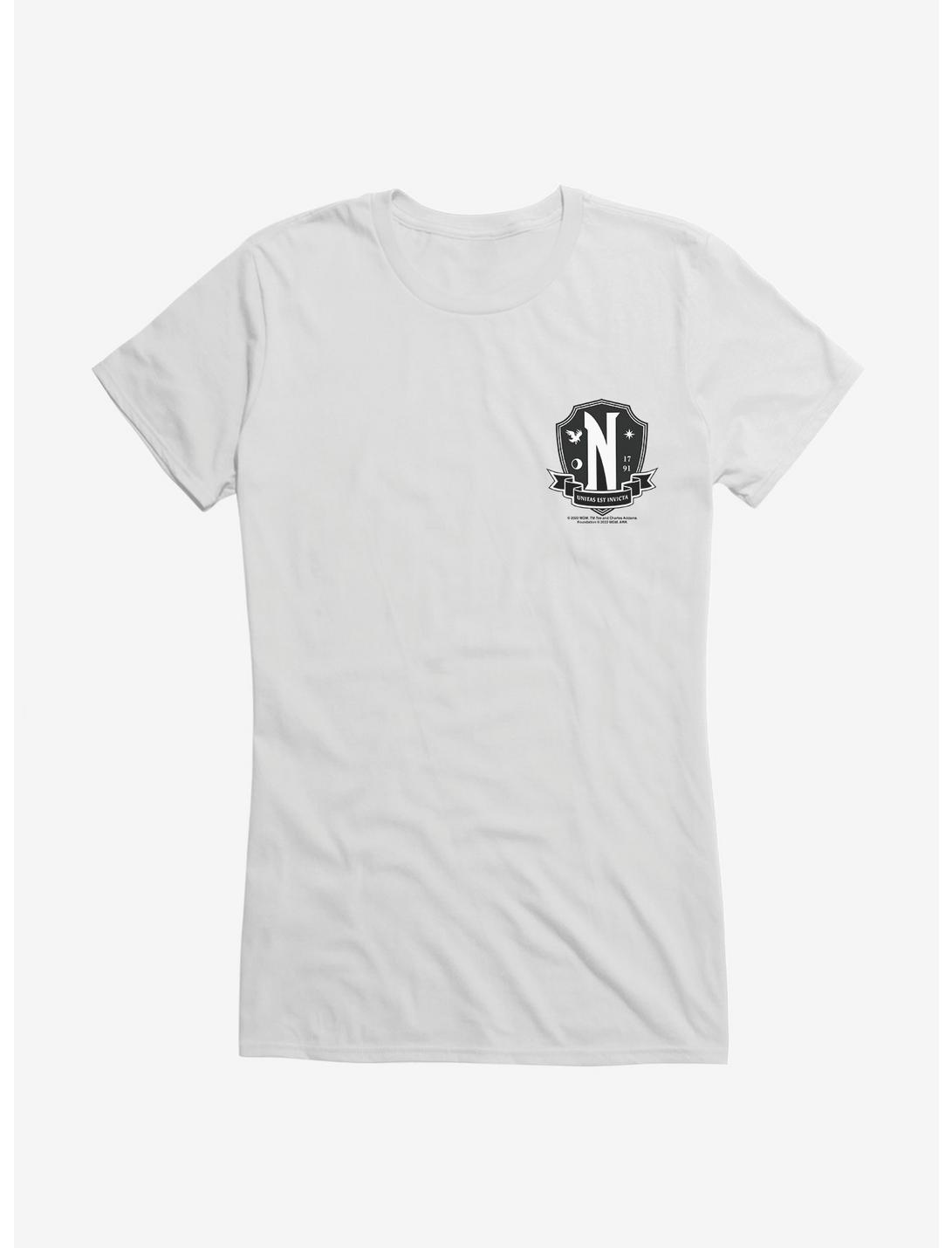 Wednesday Nevermore Academy Crest Girls T-Shirt