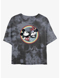 Disney Mickey Mouse Best Duo Badge Tie-Dye Girls Crop T-Shirt