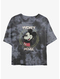 Disney Mickey Mouse Happy Mickey Tie-Dye Girls Crop T-Shirt