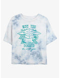 Star Wars The Mandalorian Fourth of Grogu Tie-Dye Girls Crop T-Shirt