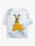 Disney Pluto Traditional Pluto Tie-Dye Girls Crop T-Shirt