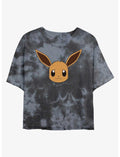 Pokemon Eevee Face Tie-Dye Girls Crop T-Shirt