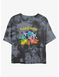 Pokemon Gotta Catch Eeveelutions Tie-Dye Girls Crop T-Shirt