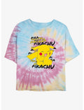 Pokemon Pikachu Cracks A Joke Tie-Dye Girls Crop T-Shirt