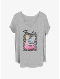 Fender Grunge Guitar Logo Girls T-Shirt Plus Size
