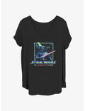 Star Wars Dark Side Chrome Grid Girls T-Shirt Plus Size