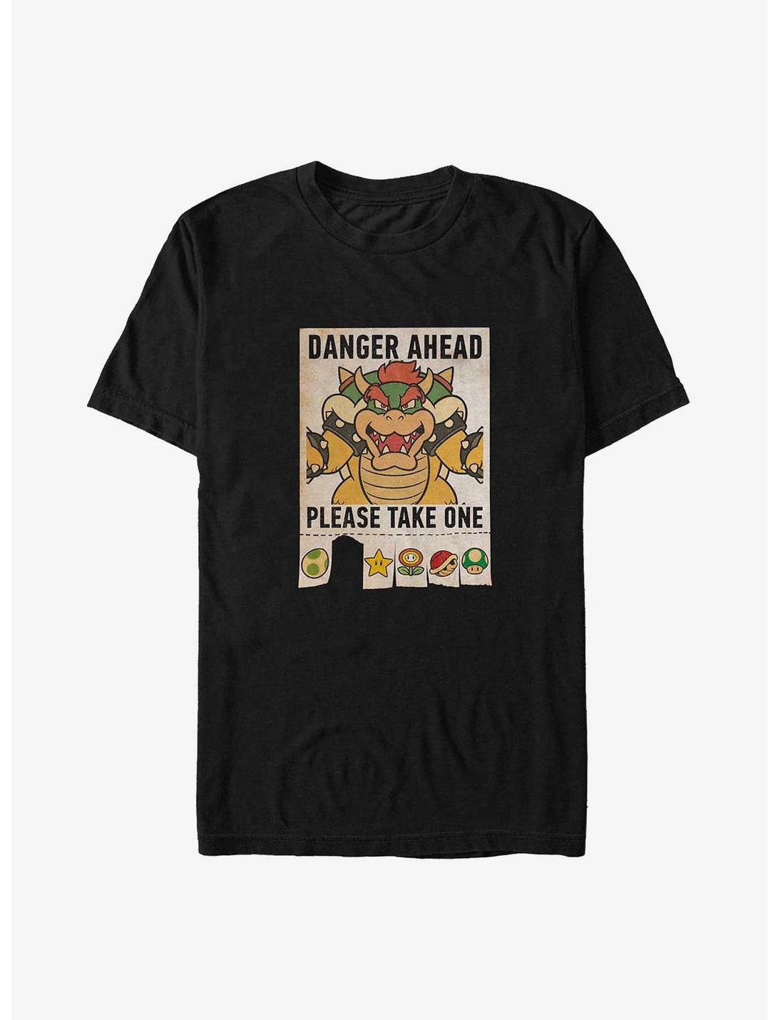 Mario Bowser Danger Ahead Big & Tall T-Shirt