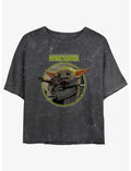 Star Wars The Mandalorian Grogu Hugging An Anzellan Mineral Wash Girls Crop T-Shirt Hot Topic Exclusive