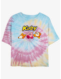 Kirby and Waddle Dee Logo Tie-Dye Girls Crop T-Shirt