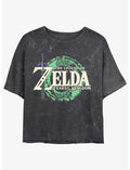 The Legend of Zelda: Tears of the Kingdom Logo Mineral Wash Girls Crop T-Shirt