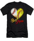 3 Funny Ball Mom Heart Design Gift for Baseball Players Art Frikiland T-Shirt