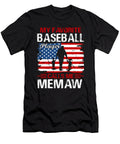 3 My Favorite Baseball Player Calls Me Memaw Baseball USA Flag Dhbubble T-Shirt