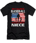 3 My Favorite Baseball Player Calls Me Niece Baseball USA Flag Dhbubble T-Shirt