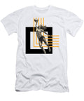 3 Outside Hitter Volleyball Powerful Spiker on Modern Geometric Background Dream Stuff T-Shirt